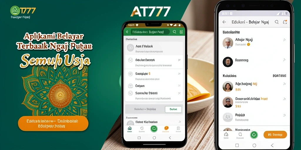 Antarmuka AT777 dengan fitur Belajar Ngaji yang interaktif dan menarik.