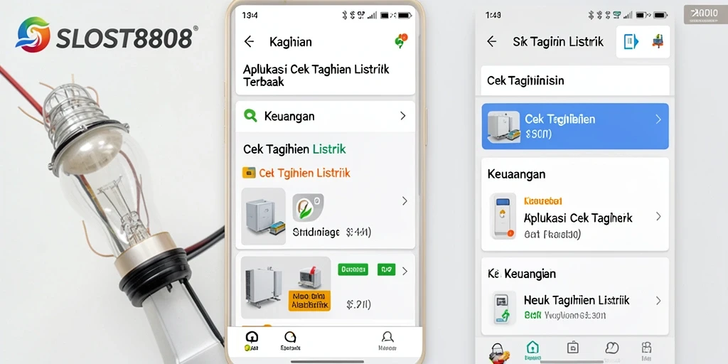 Tampilan antarmuka aplikasi SLOST8808 untuk cek tagihan listrik.