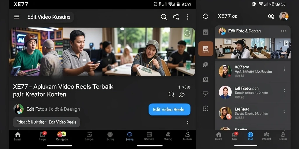 Antarmuka XE77 yang sederhana dan intuitif untuk pengeditan video.