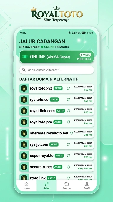 Tampilan link alternatif royaltoto