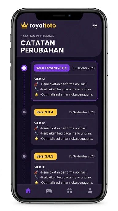 Tampilan riwayat versi royaltoto